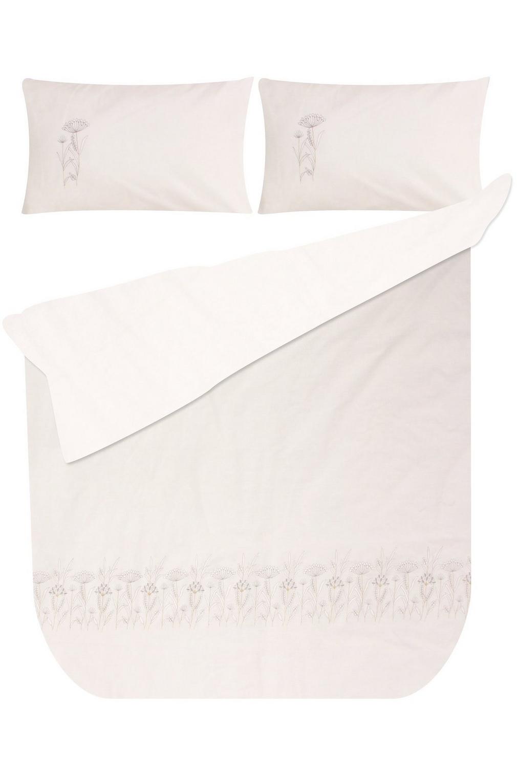 Floral Embroidered Polycotton Duvet Cover