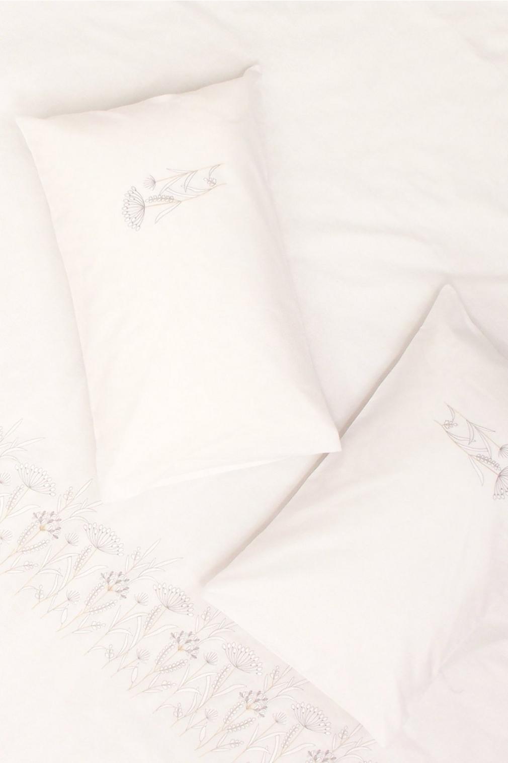 Floral Embroidered Polycotton Duvet Cover