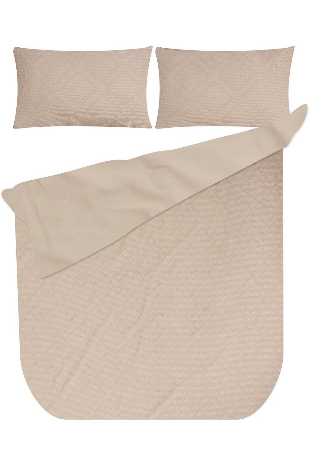 Embossed Waffle Polyester Duvet Cover