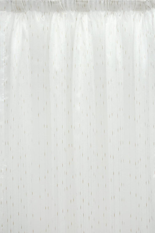 Gold Stripe Embellished Sheer Curtain